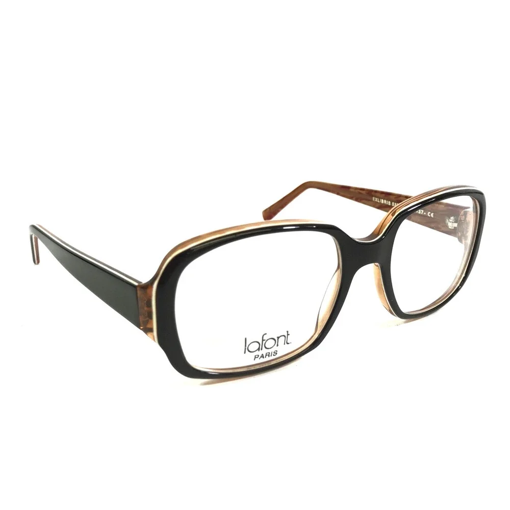 Jean Lafont Eyeglasses Frames EXLIBRIS 537 Black Brown Square Full Rim 52-18-137